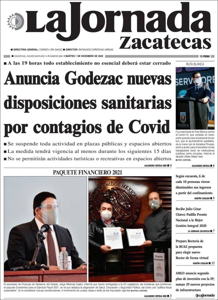 Portada de Jornada de Zacatecas (México)