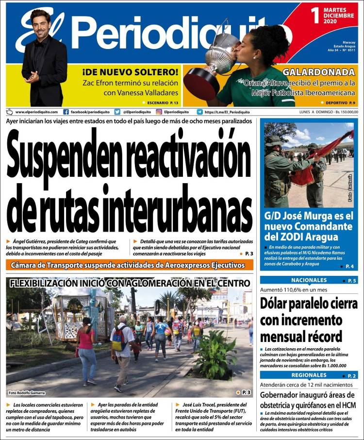 Portada de Periodiquito de Aragua (Venezuela)