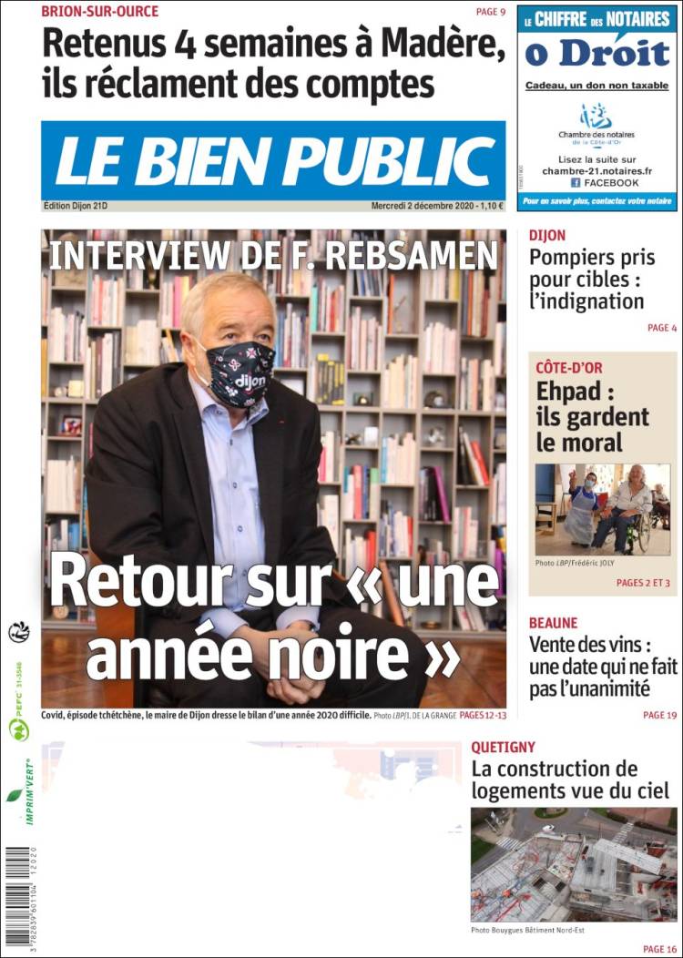 Portada de Le Bien Public (Francia)