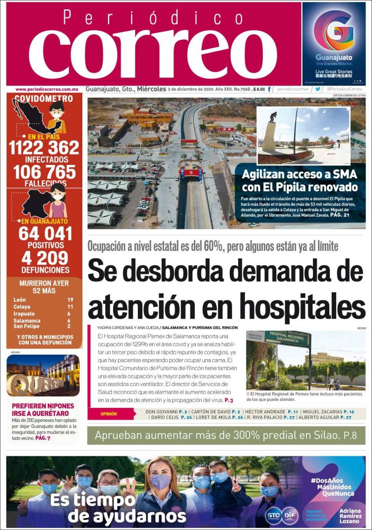 Portada de Correo - El diario del Estado de Guanajuato (México)