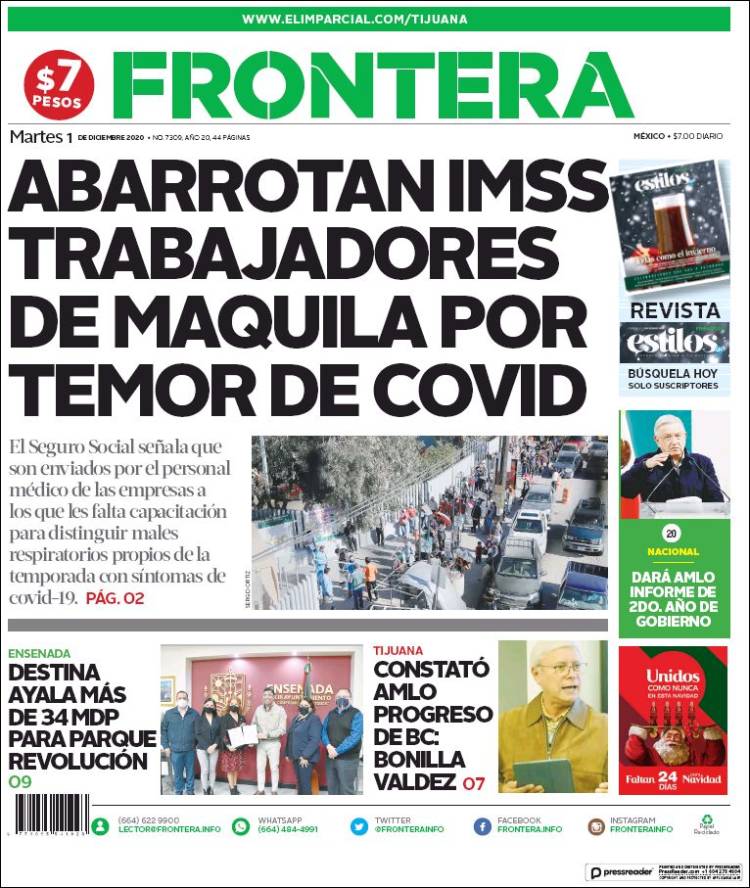 Portada de Frontera (México)