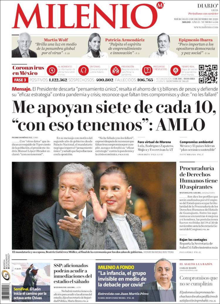 Portada de Milenio de León (Mexico)