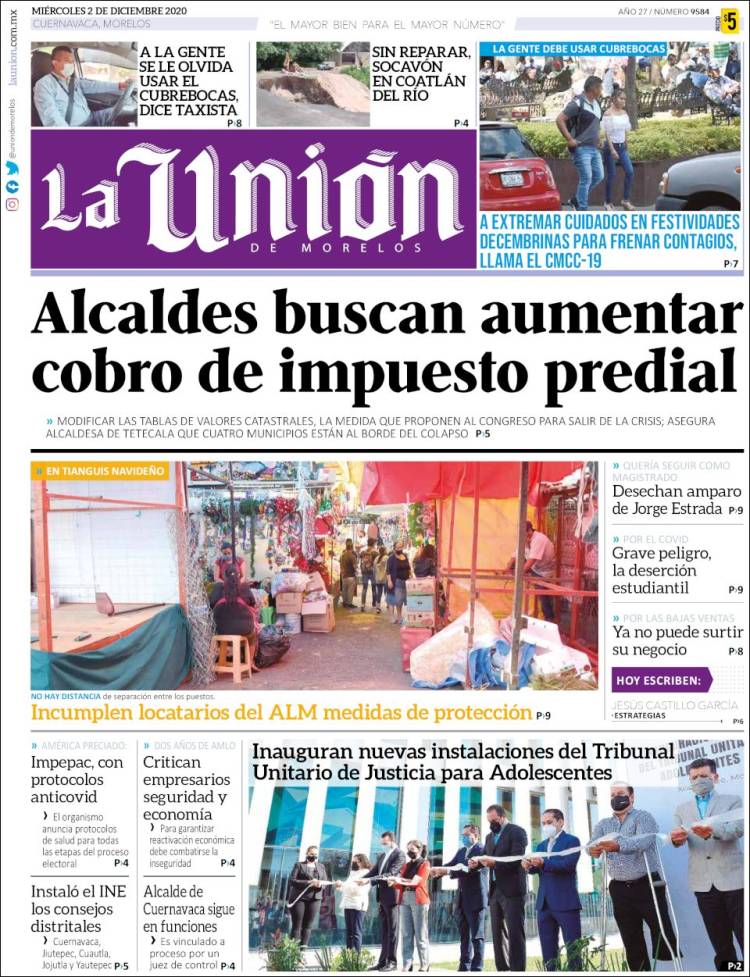 Portada de La Unión de Morelos (México)