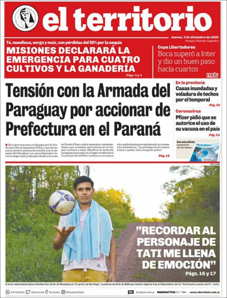 Portada de El Territorio (Argentina)