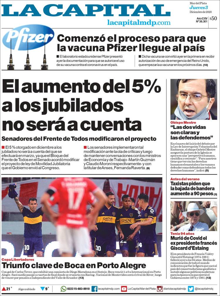Portada de Diario La Capital - Mar del Plata (Argentina)