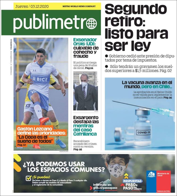Portada de Publimetro (Chile)