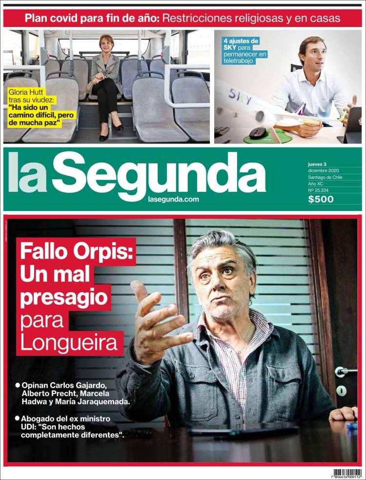 Portada de La Segunda (Chile)