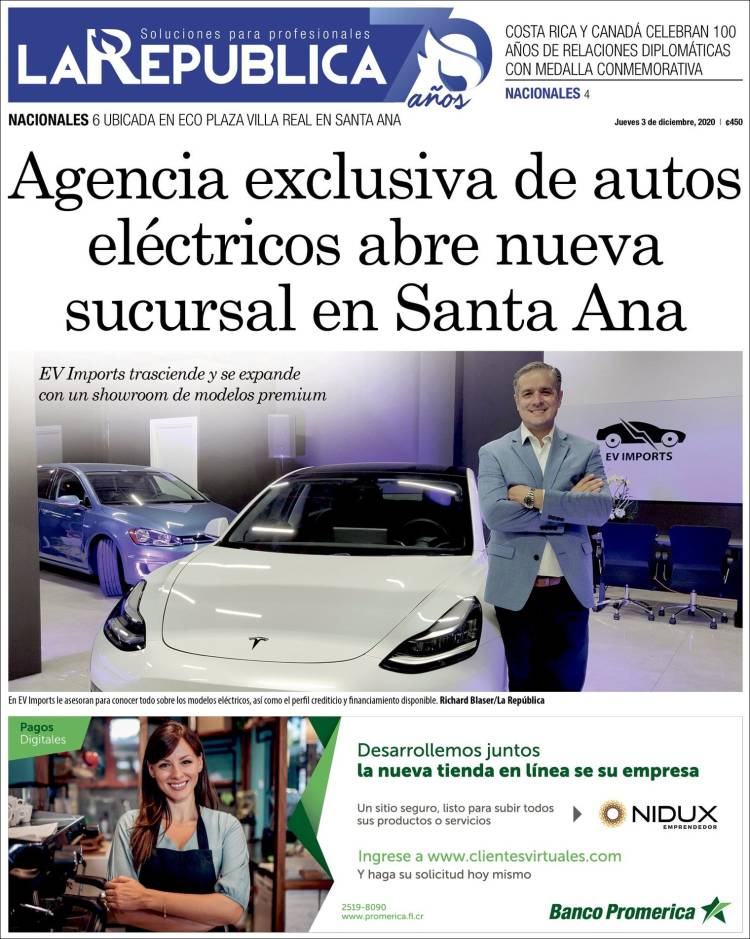 Portada de La República (Costa Rica)