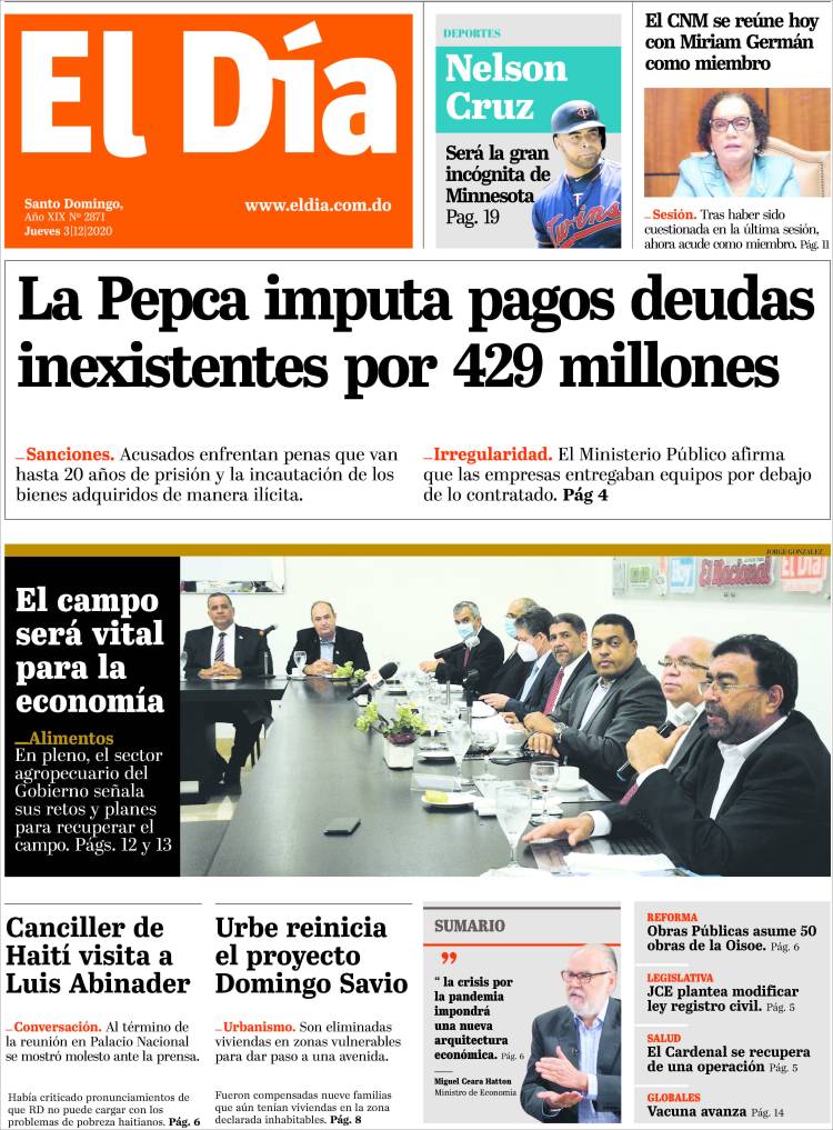 Portada de El Día (R. Dominicana)