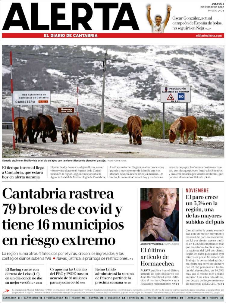 Portada de Alerta - El Diario de Cantabria (Espa&ntilde;a)