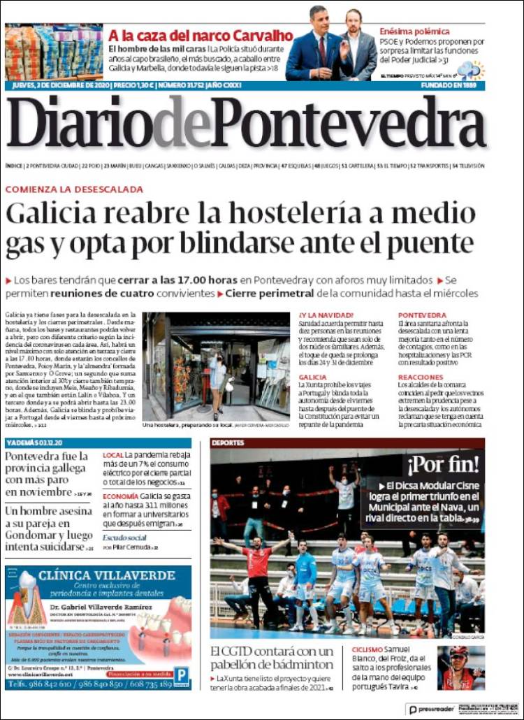 Portada de Diario de Pontevedra (Espa&ntilde;a)