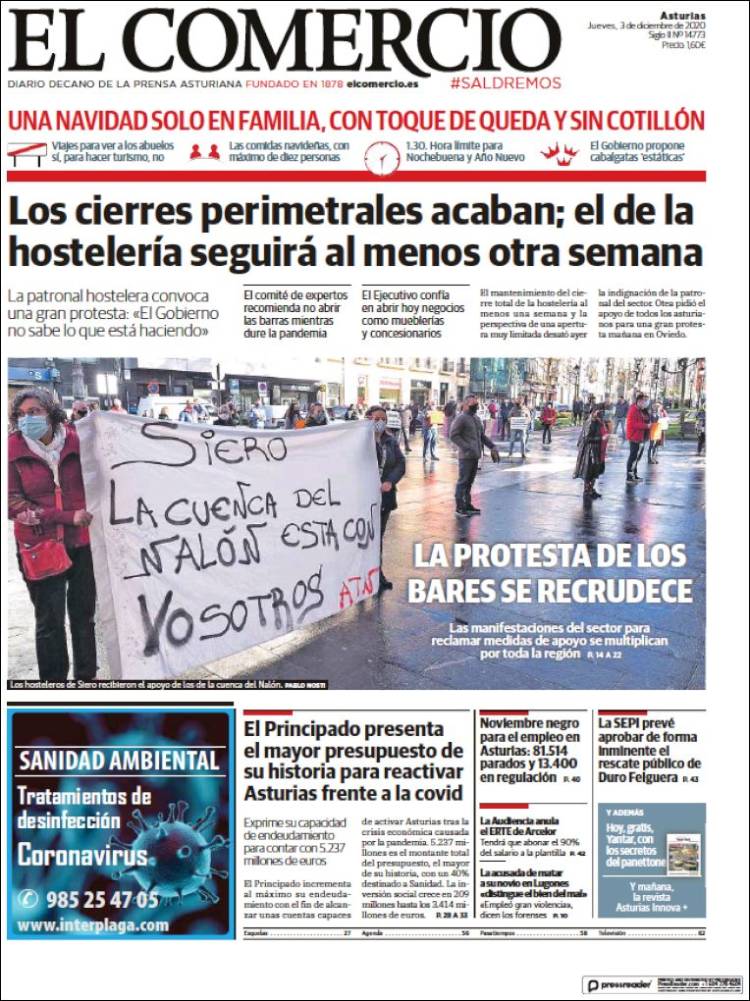 Portada de El Comercio (Espa&ntilde;a)