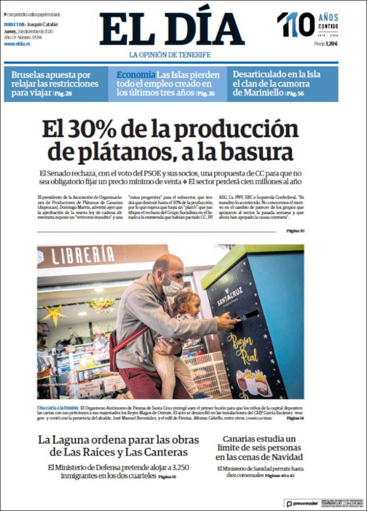 Portada de El Día (Espa&ntilde;a)