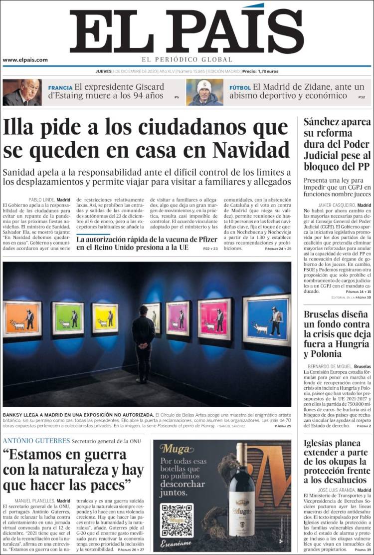 Portada de El País (Espa&ntilde;a)