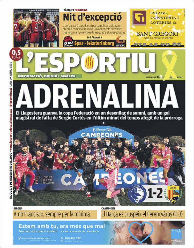Portada de L'Esportiu : Girona (Espa&ntilde;a)