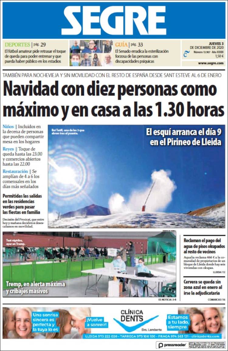 Portada de Segre  (Espa&ntilde;a)