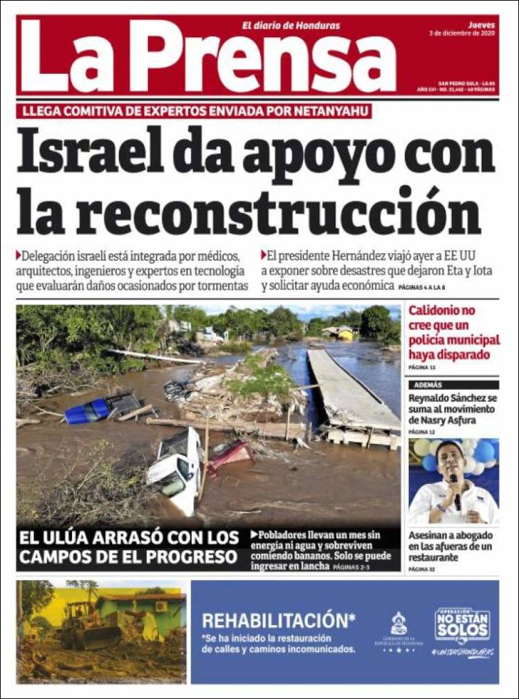 Portada de La Prensa (Honduras)