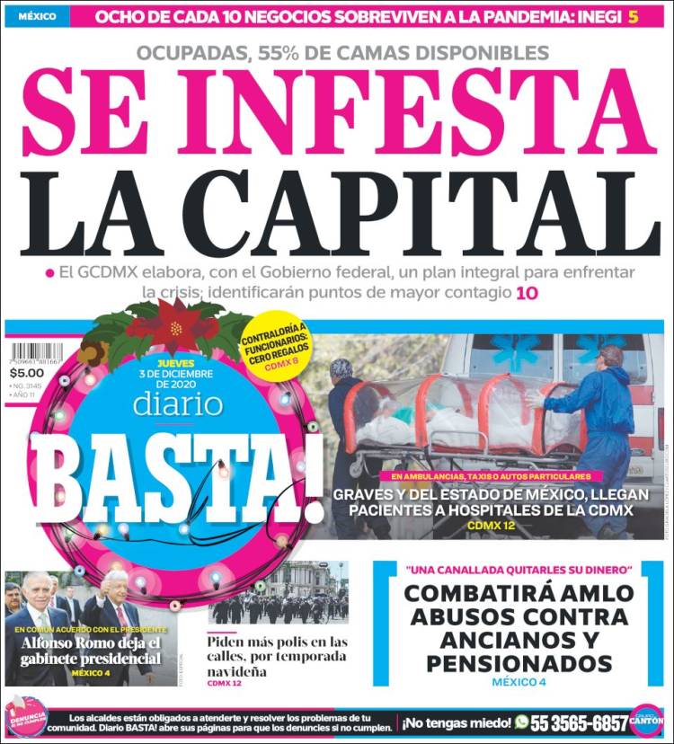 Portada de Diario Basta (México)