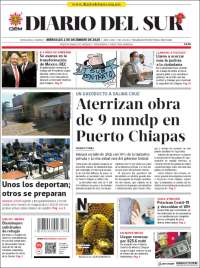 Portada de El Diario del Sur (México)