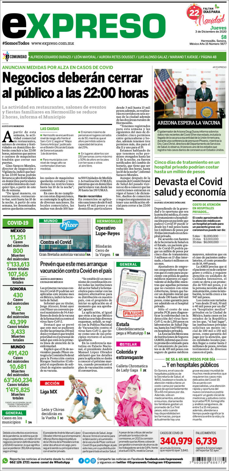 Portada de Expreso (México)