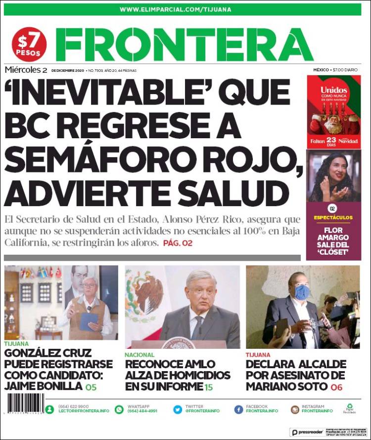 Portada de Frontera (México)