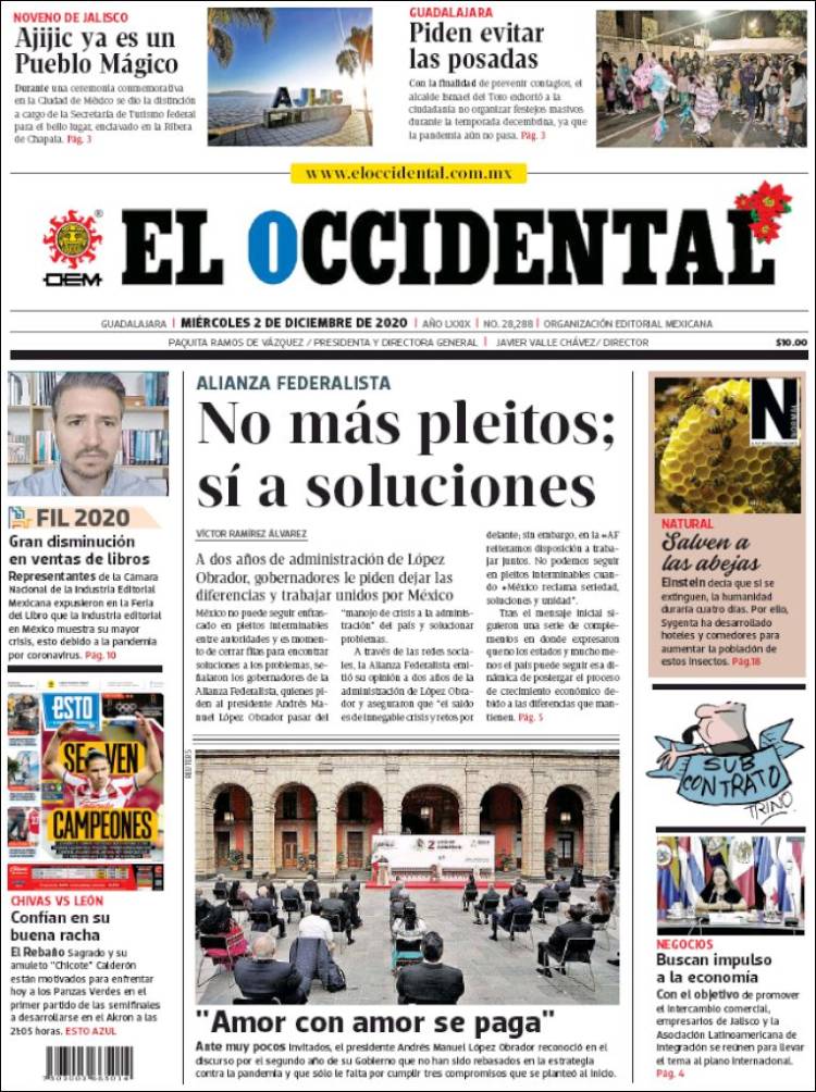 Portada de El Occidental (México)