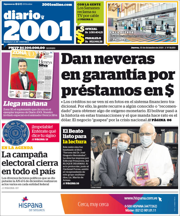 Portada de 2001 - Dosmiluno (Venezuela)