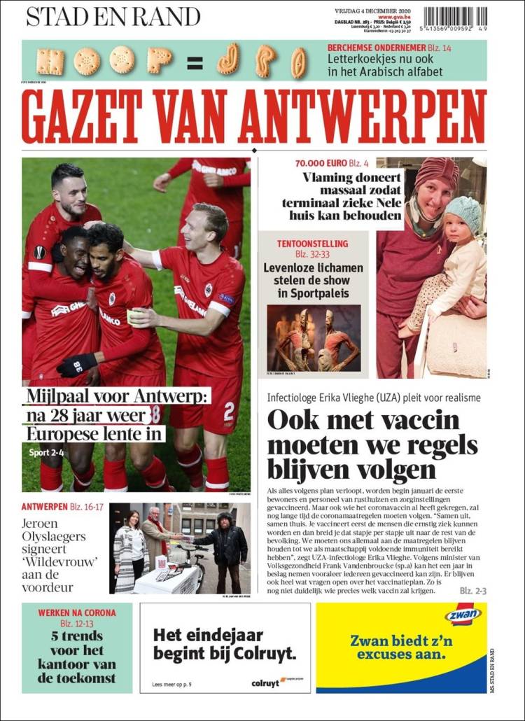 Portada de Gazet van Antwerpen (B&eacute;lgica)