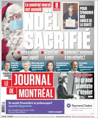 Portada de Le Journal de Montréal (Canada)