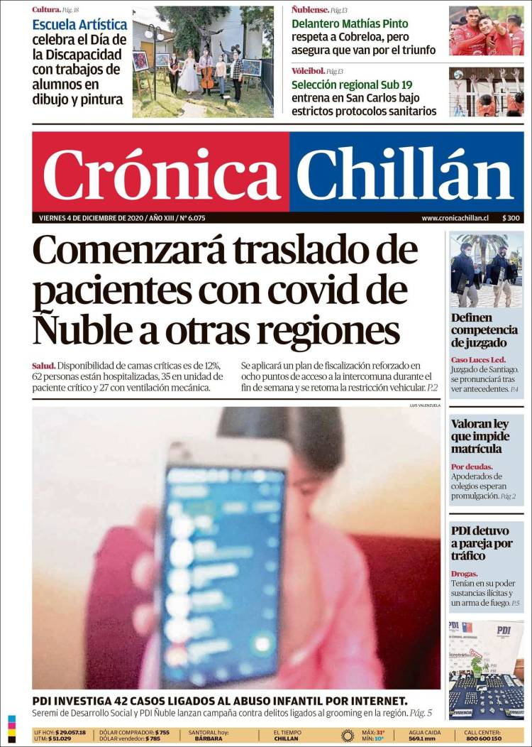 Portada de Crónica Chillán (Chile)
