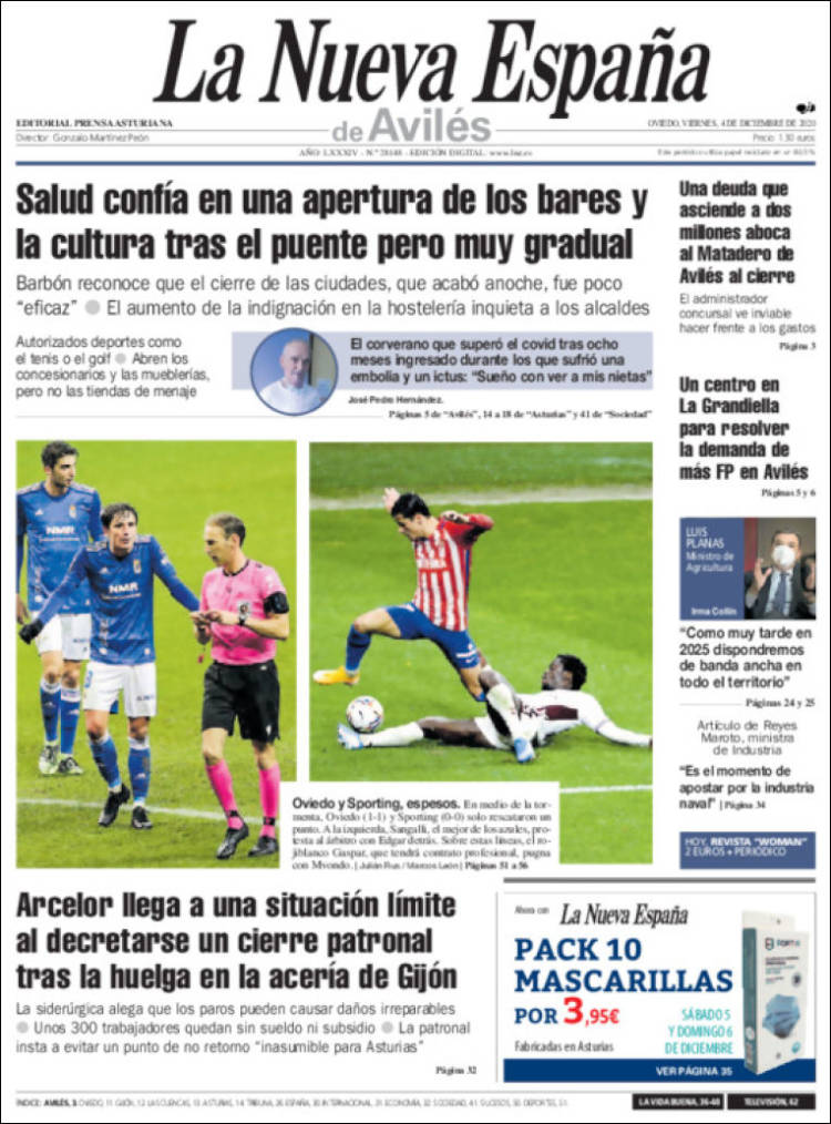 Portada de La Nueva España - Avilés (España)