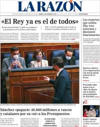 Portada de La Razón (España)