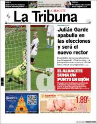 Portada de La Tribuna de Albacete (España)