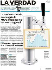 Portada de La Verdad de Murcia (España)