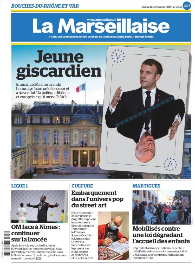 Portada de La Marseillaise (Francia)