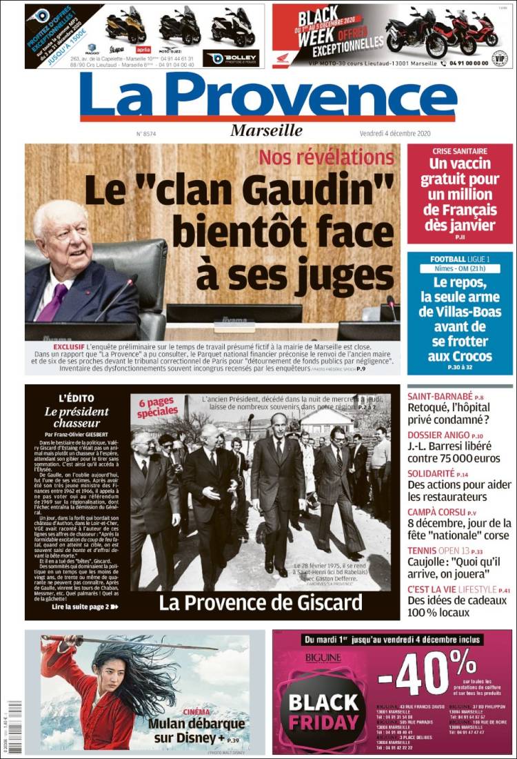Portada de La Provence (Francia)