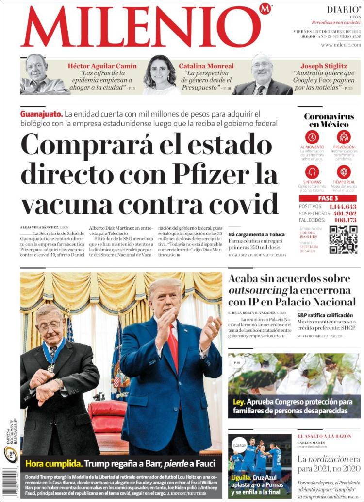 Portada de Milenio de León (México)