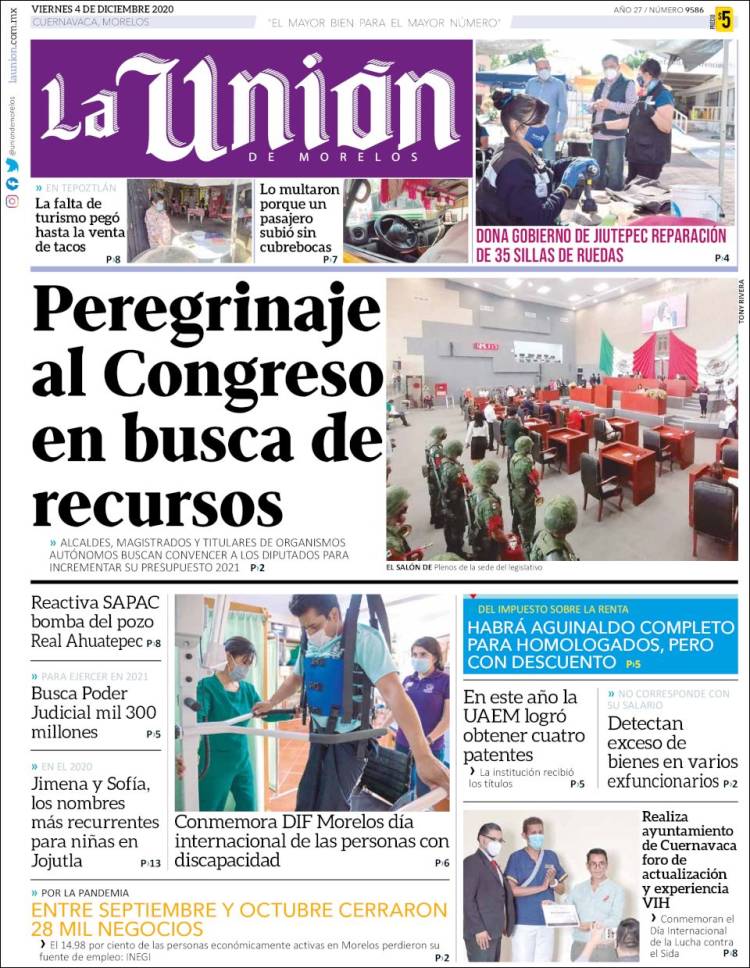 Portada de La Unión de Morelos (México)