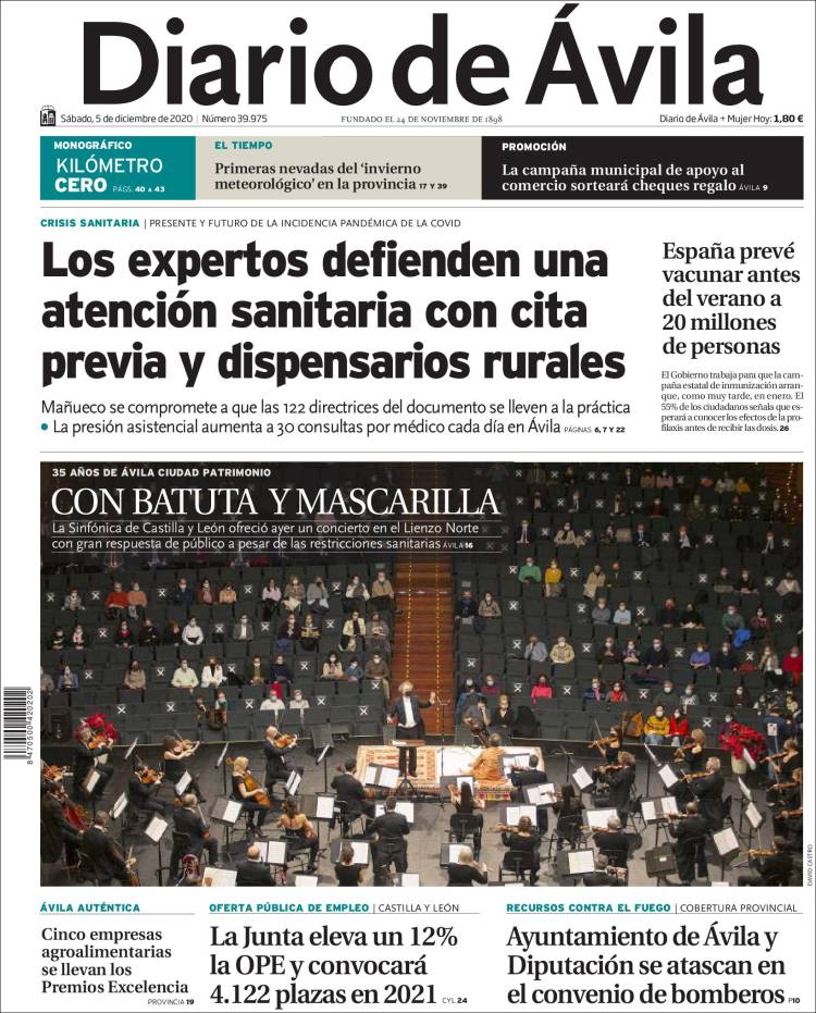 Portada de Diario de Ávila (España)