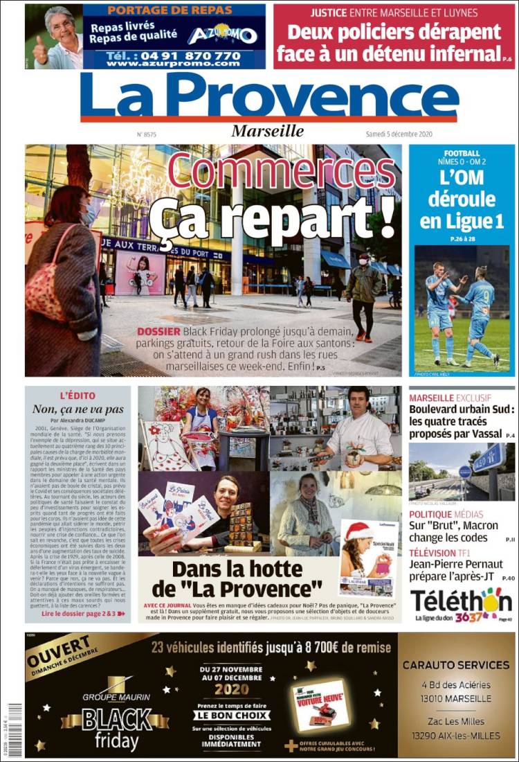 Portada de La Provence (Francia)