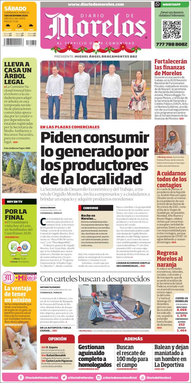 Portada de Diario de Morelos (México)