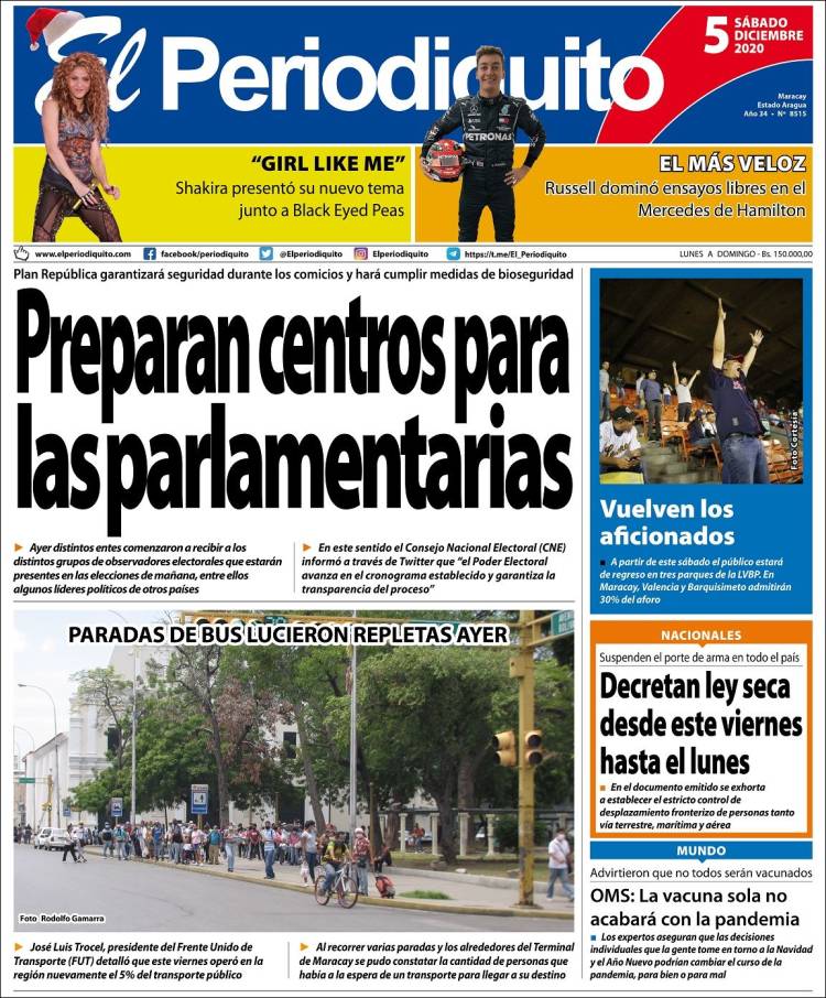 Portada de Periodiquito de Aragua (Venezuela)