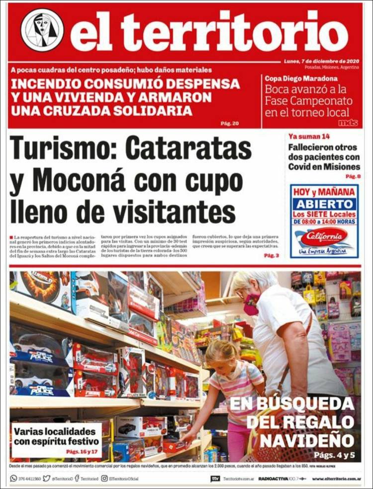 Portada de El Territorio (Argentina)