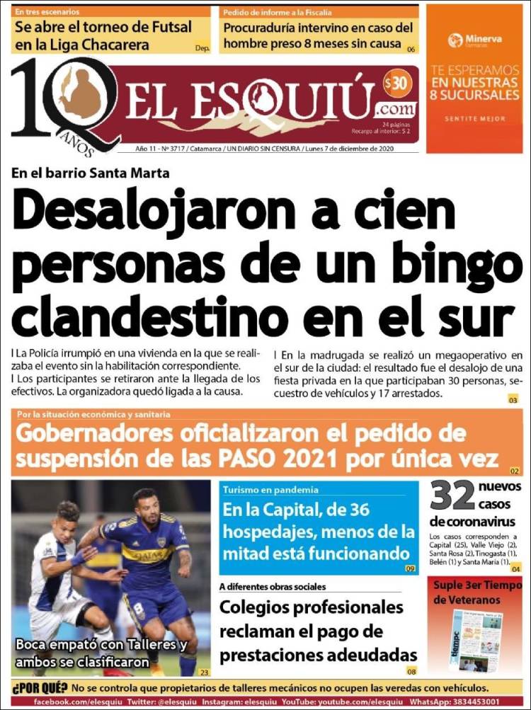 Portada de El Esquiu (Argentina)