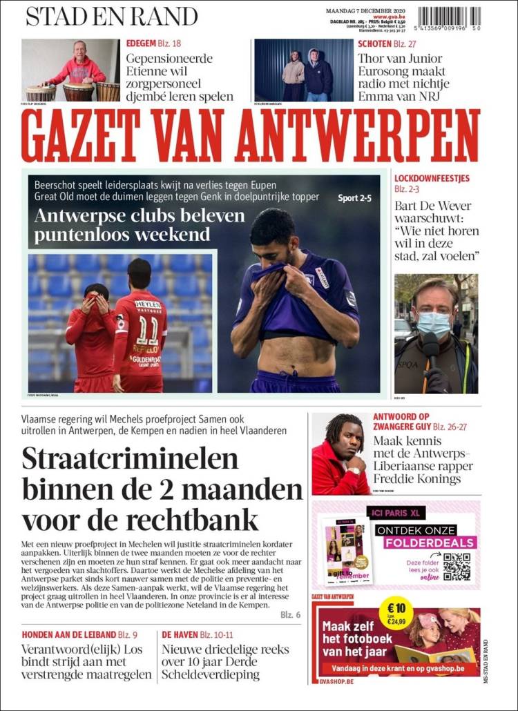 Portada de Gazet van Antwerpen (B&eacute;lgica)