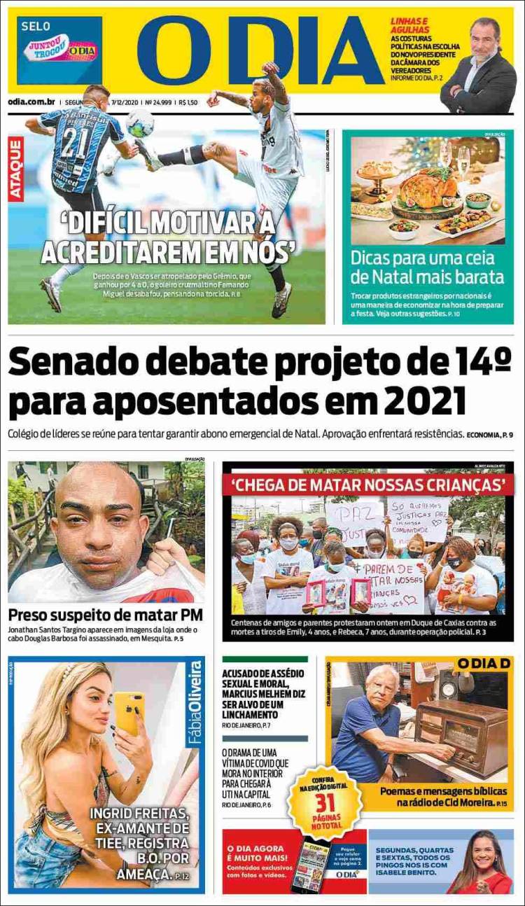 Portada de O Dia (Brasil)