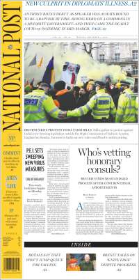 Portada de The National Post (Canadá)