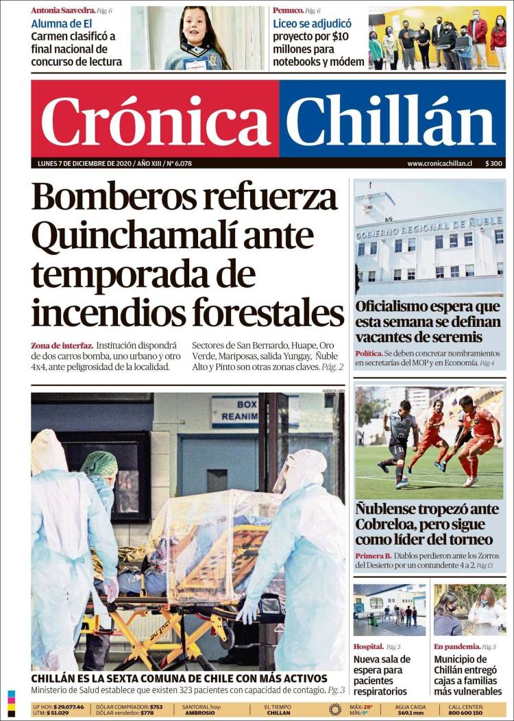 Portada de Crónica Chillán (Chile)