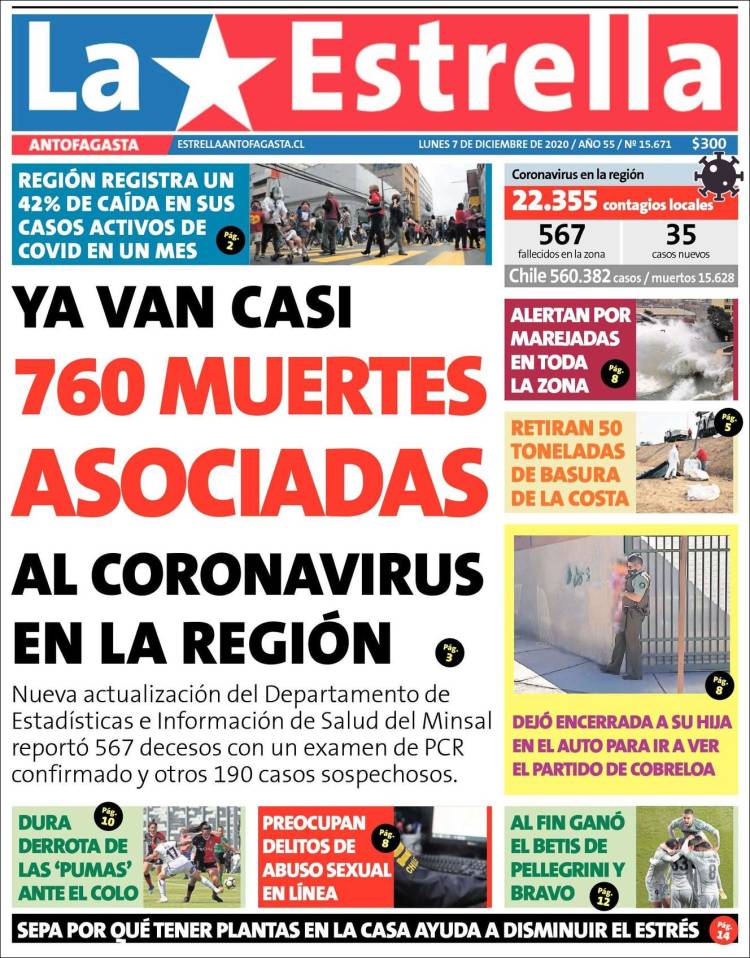 Portada de La Estrella del Norte (Chile)