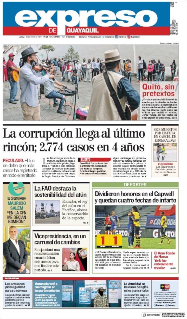 Portada de Expreso (Ecuador)